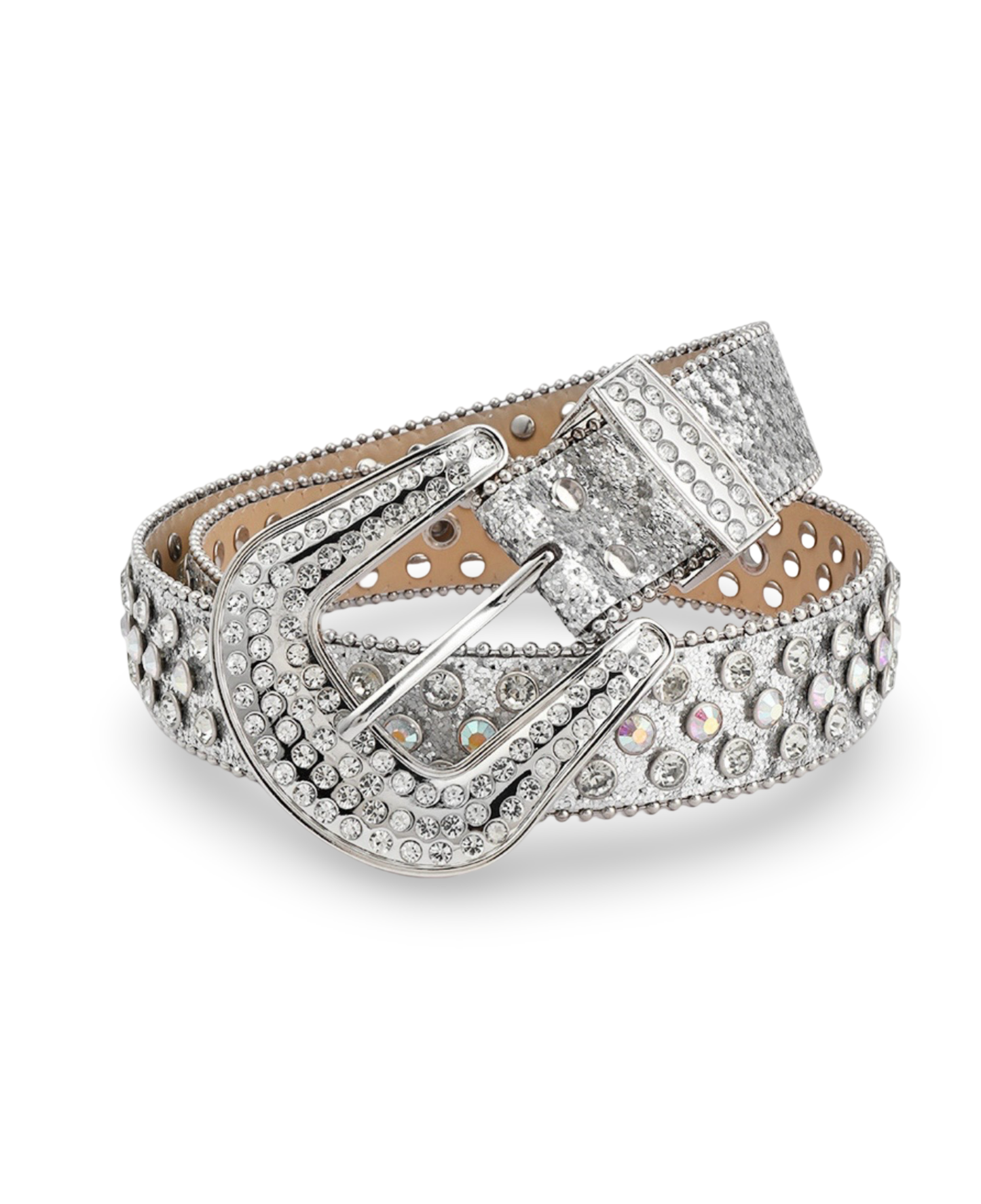 Crystal Embellished Western Leather Belt