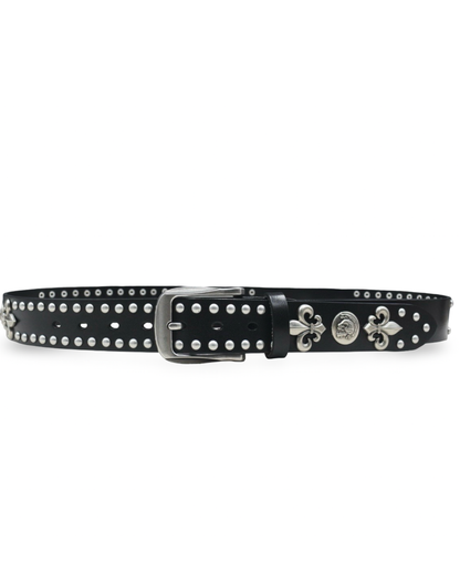 Gothic Skull Studded Leather Belt