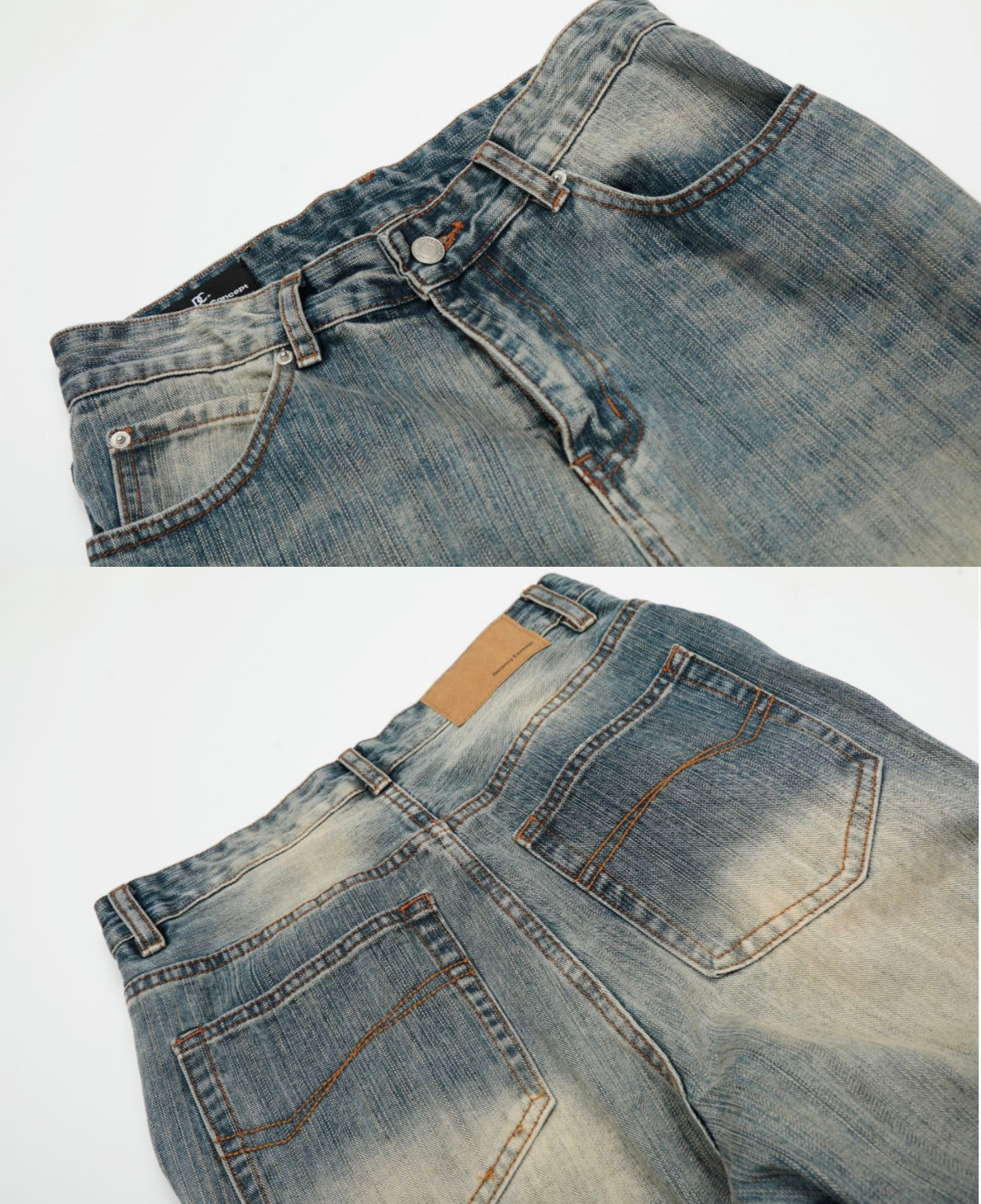 Vintage Wash Barrel Wide Denim Pants