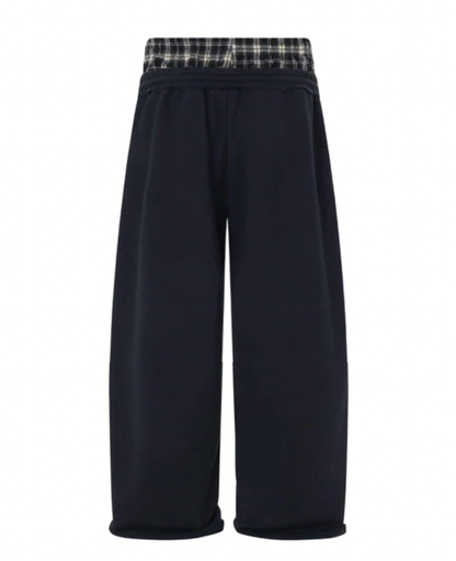 Layered Plaid Sweatpants