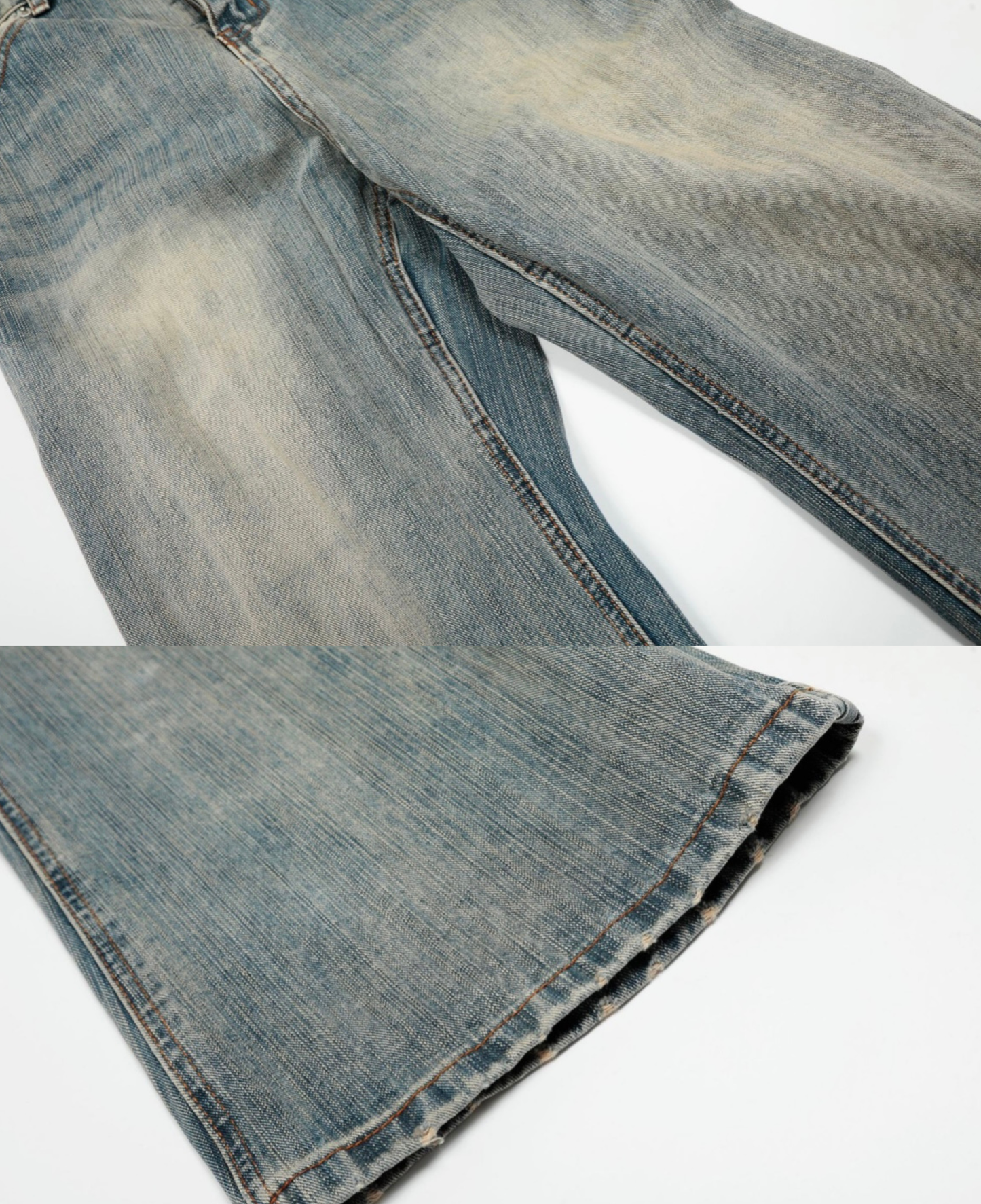 Vintage Wash Barrel Wide Denim Pants