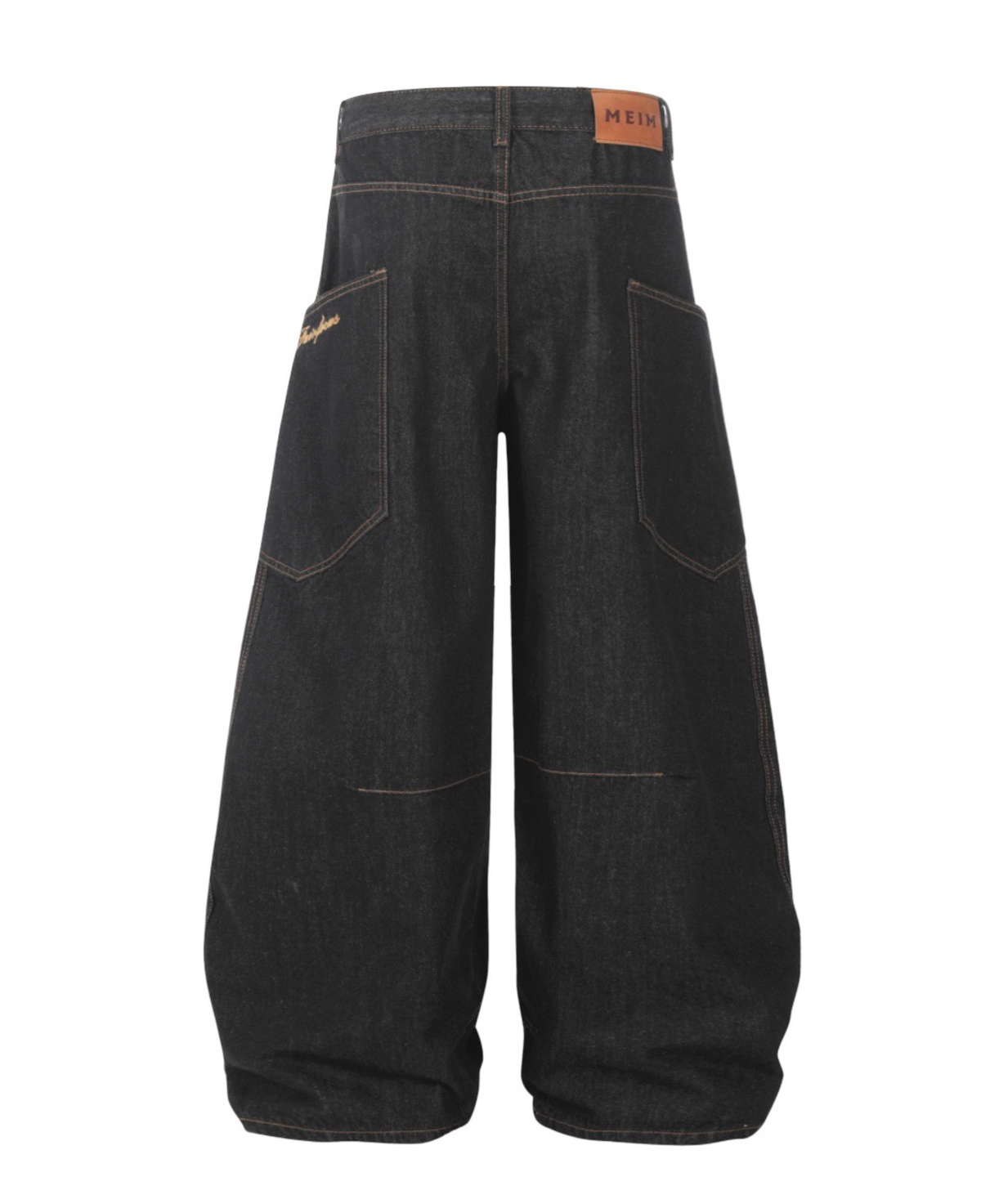 Wash Curved Baggy Pants
