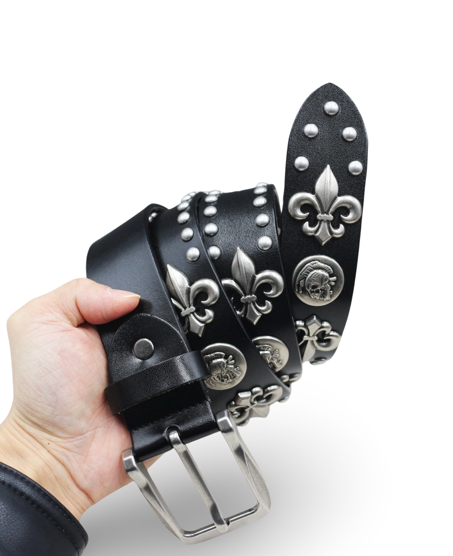 Gothic Skull Studded Leather Belt