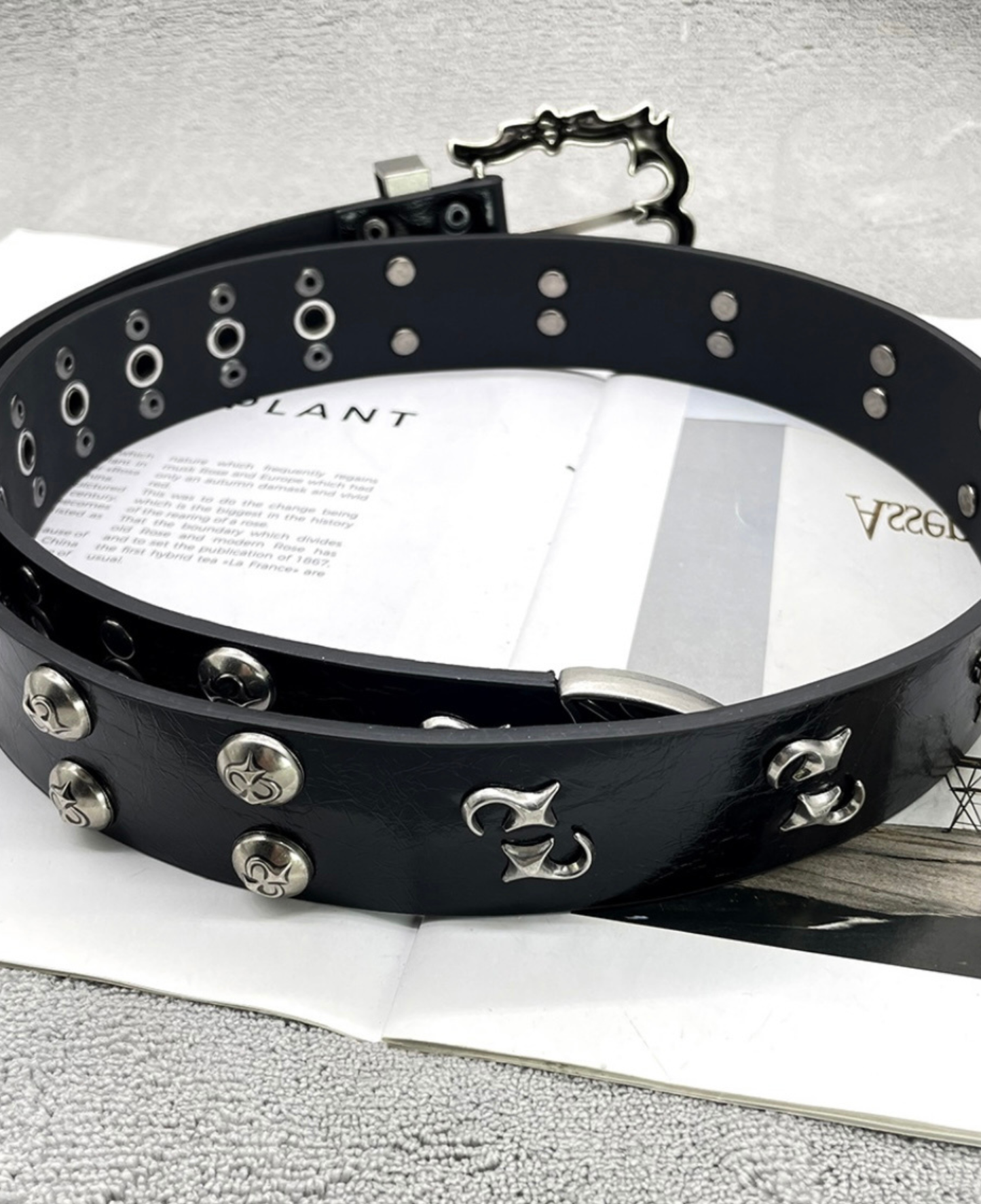 Gothic Black Studded Leather Belt