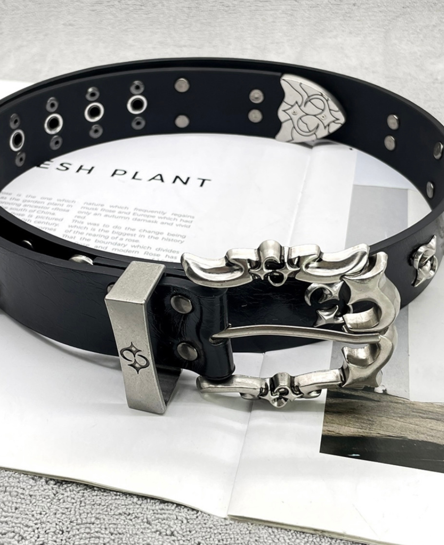 Gothic Black Studded Leather Belt
