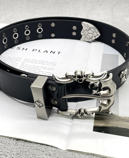 Gothic Black Studded Leather Belt