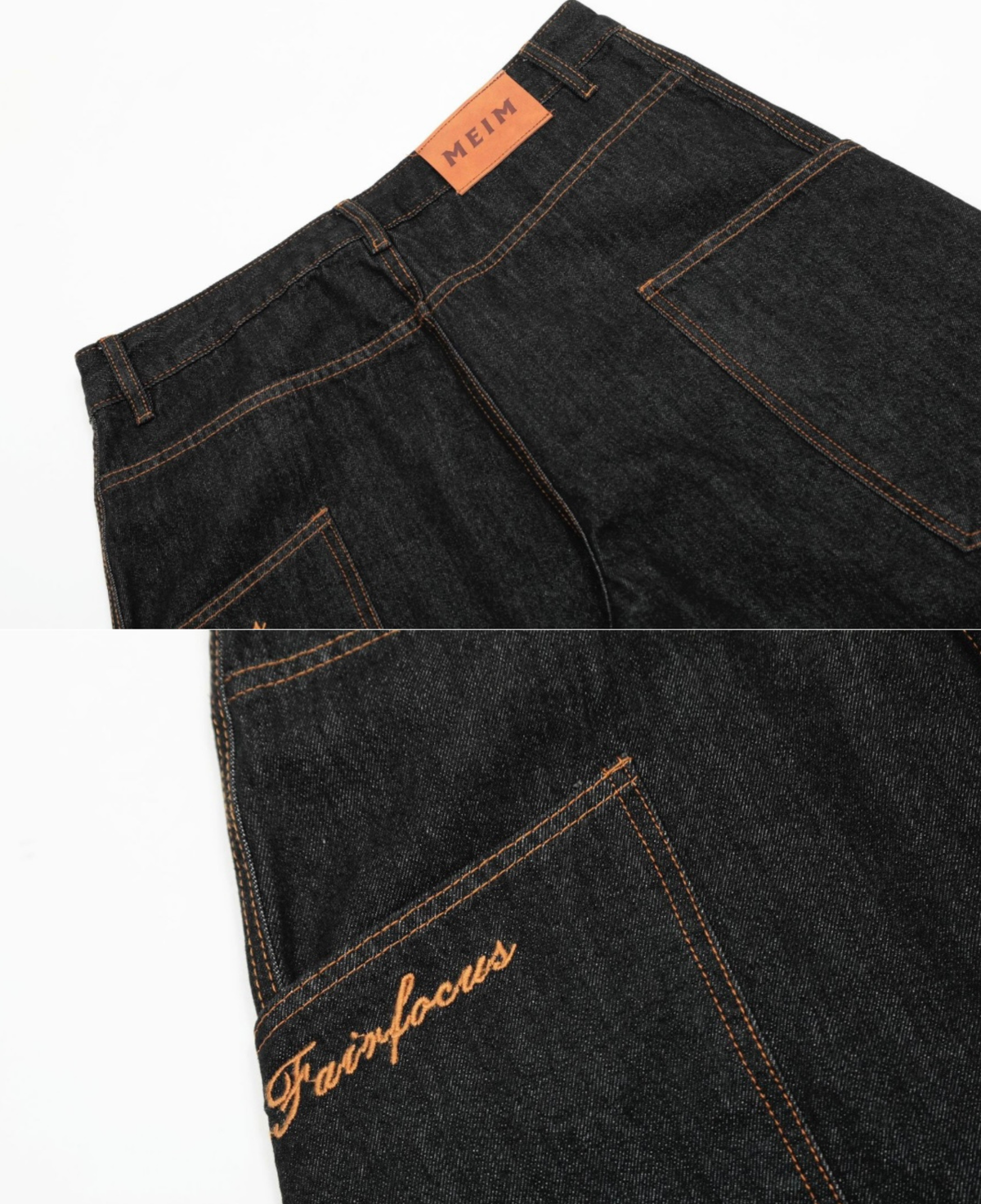 Wash Curved Baggy Pants
