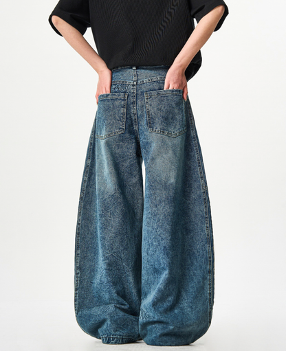 Stripe Wide black Denim Pants
