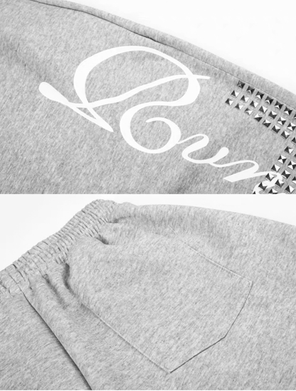Side Script Rhinestone Sweatpants