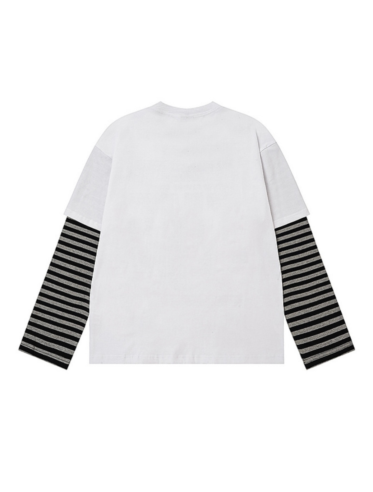 Layered Sleeve Striped Graphic Long Sleeve T-Shirt