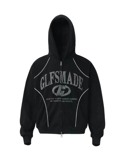 Piping Collegiate Logo Zip Hoodie