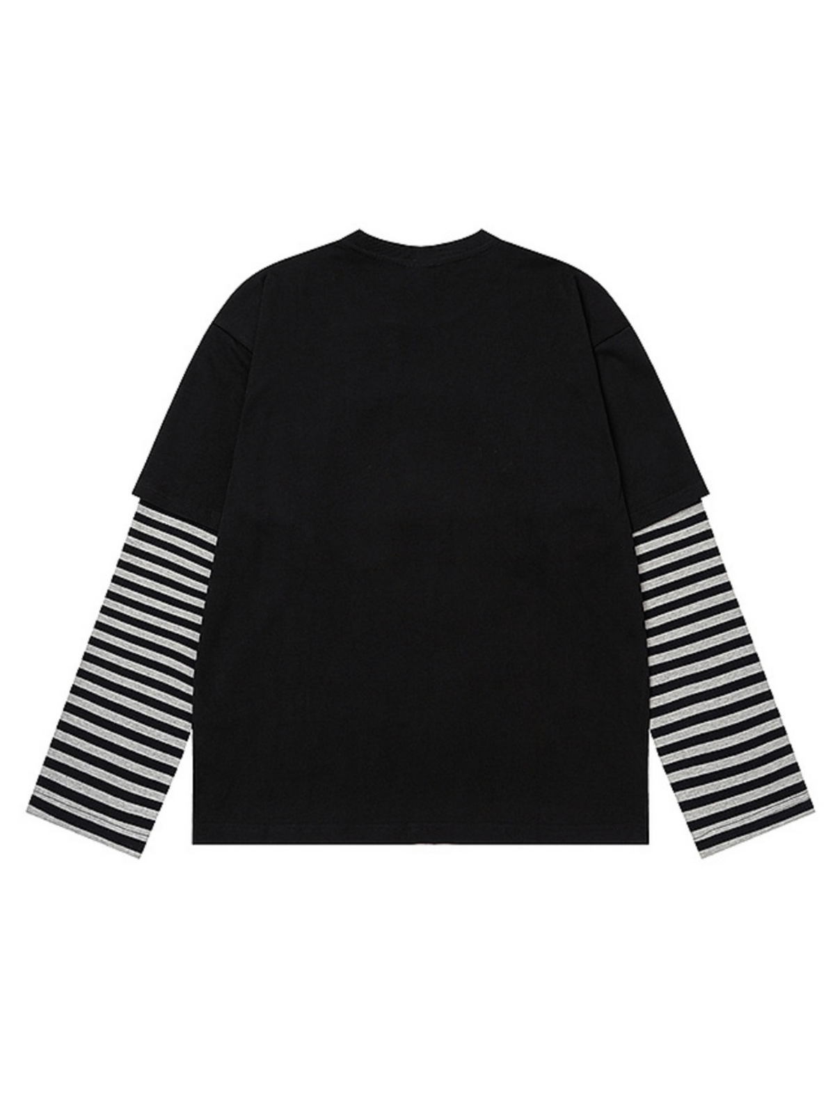 Layered Sleeve Striped Graphic Long Sleeve T-Shirt