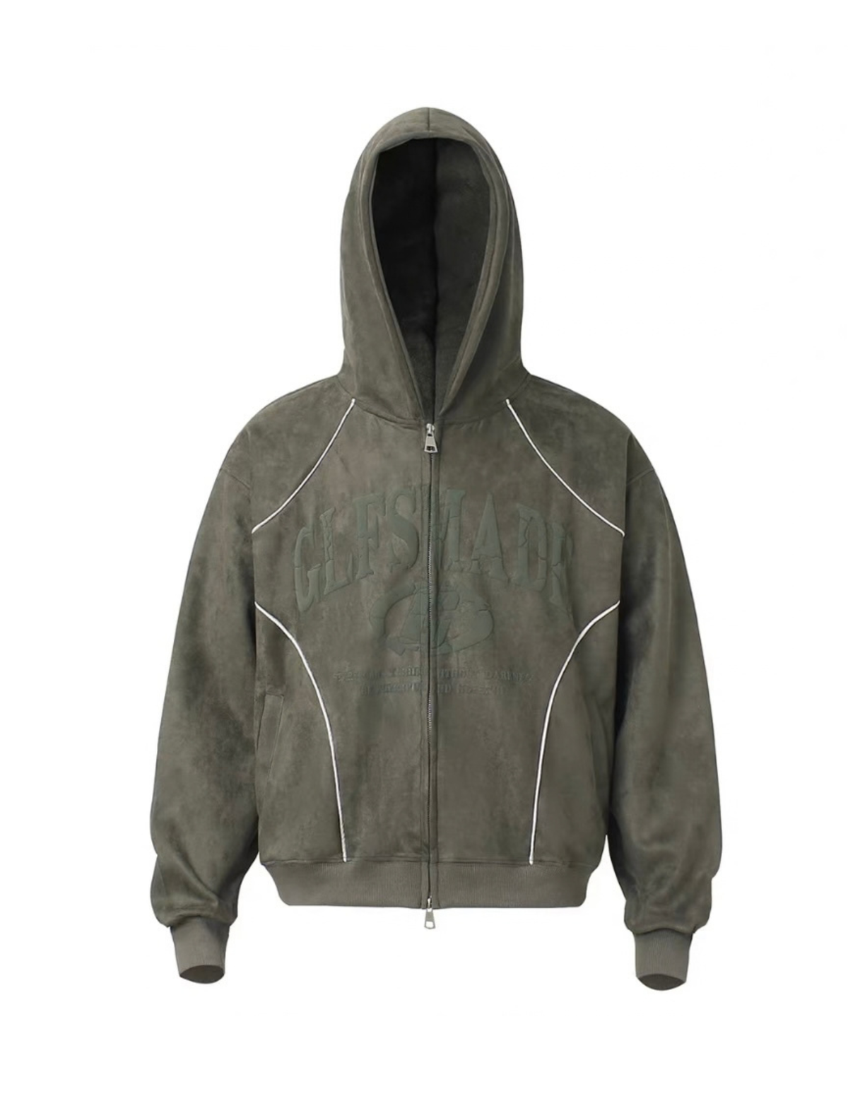 Piping Collegiate Logo Zip Hoodie
