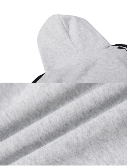Side Line Numbered Double Zip Hoodie