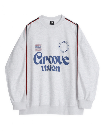Side Taped Lettering Logo Loose Sweatshirt