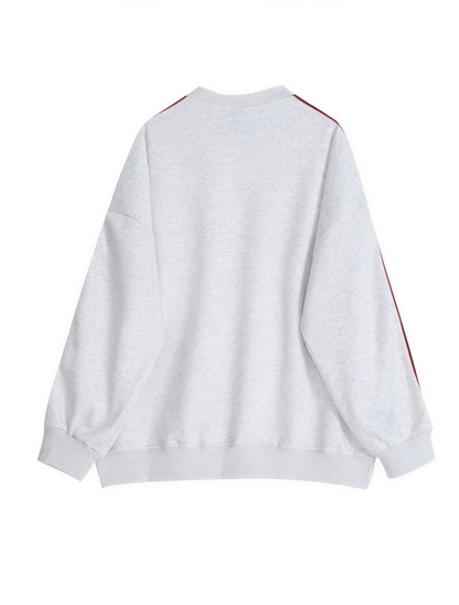 Side Taped Lettering Logo Loose Sweatshirt