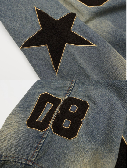 Washed Denim V-Neck Game Shirt
