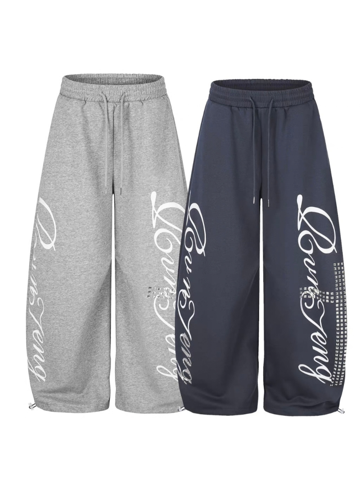 Side Script Rhinestone Sweatpants