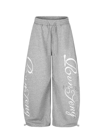 Side Script Rhinestone Sweatpants
