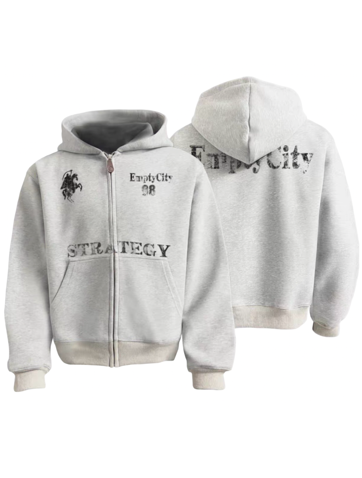 Horse Graphic Back Logo Zip Hoodie