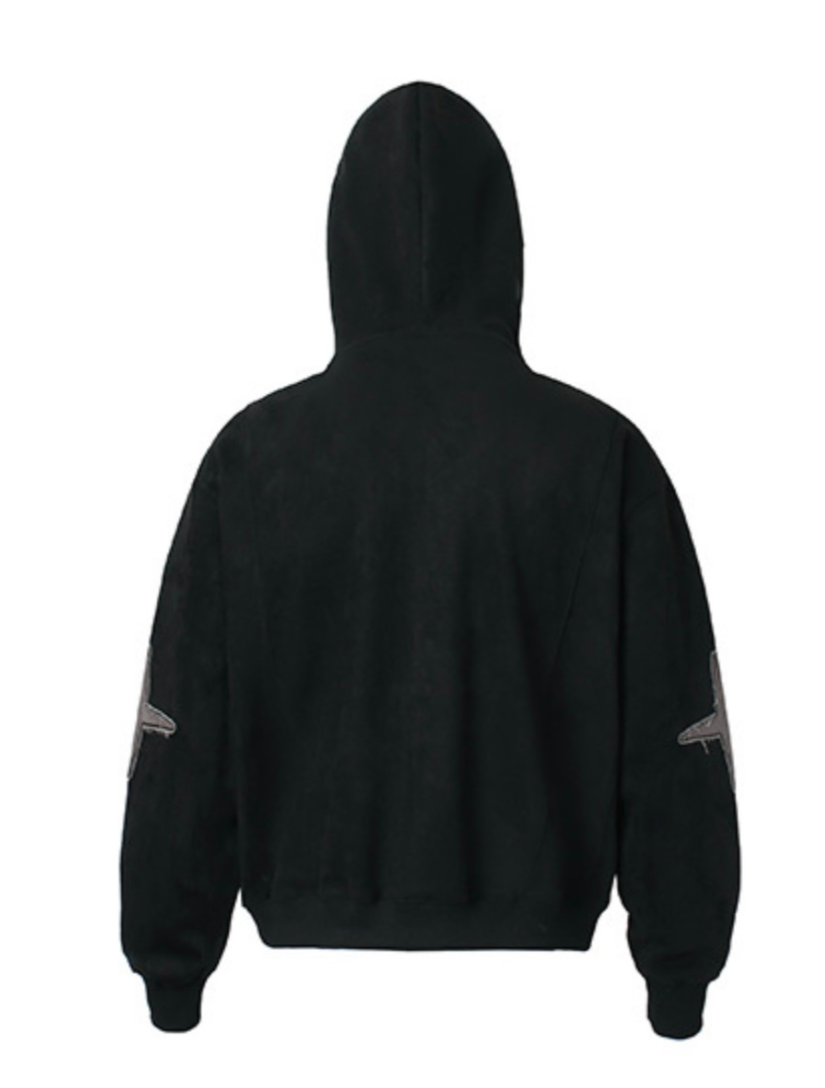 Cross Patch Arch Logo Suede Loose Hoodie